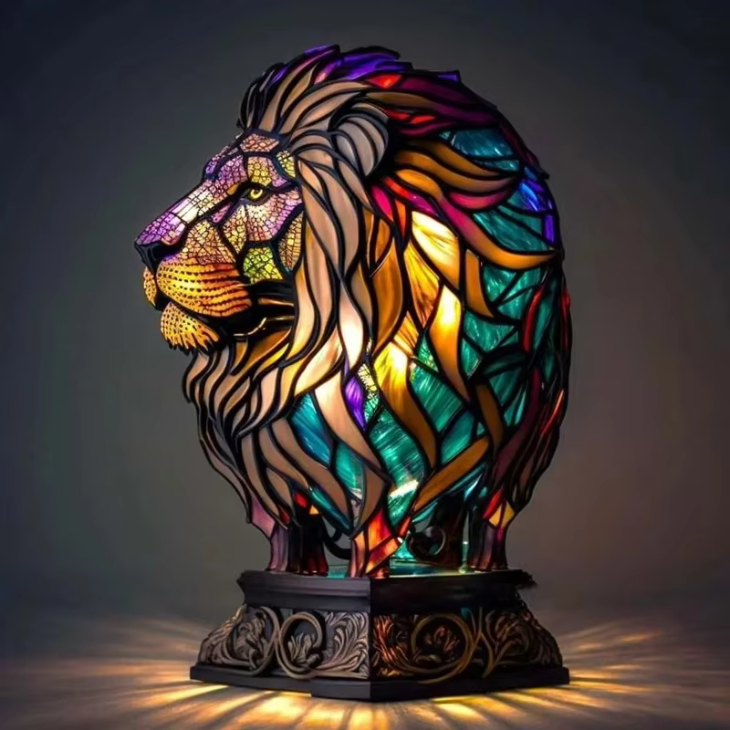 Lampe de Table en verre peint en résine créative