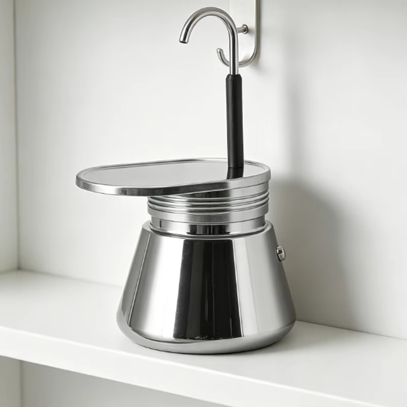 Cafetière Moka à tube unique 200 ml en acier inoxydable