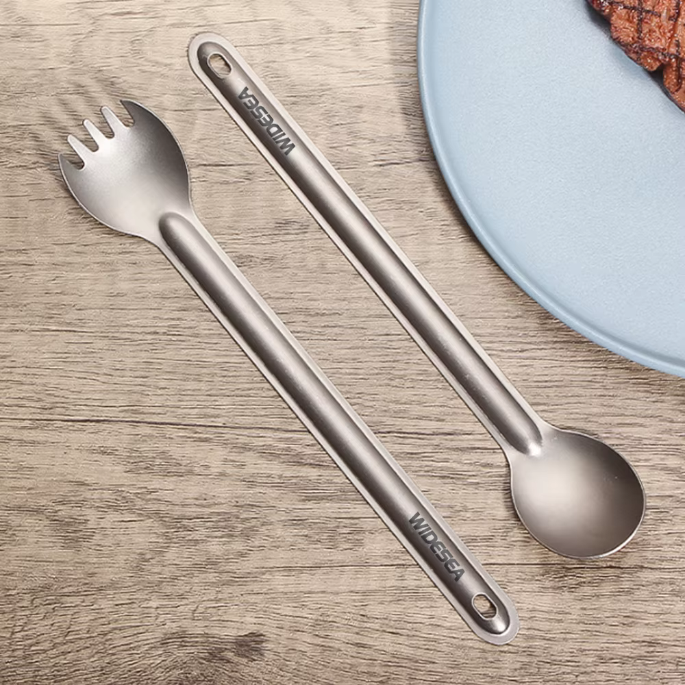 Widesea Camping titane Spork cuillère extérieur fourchette légère vaisselle Portable pique-nique randonnée voyage