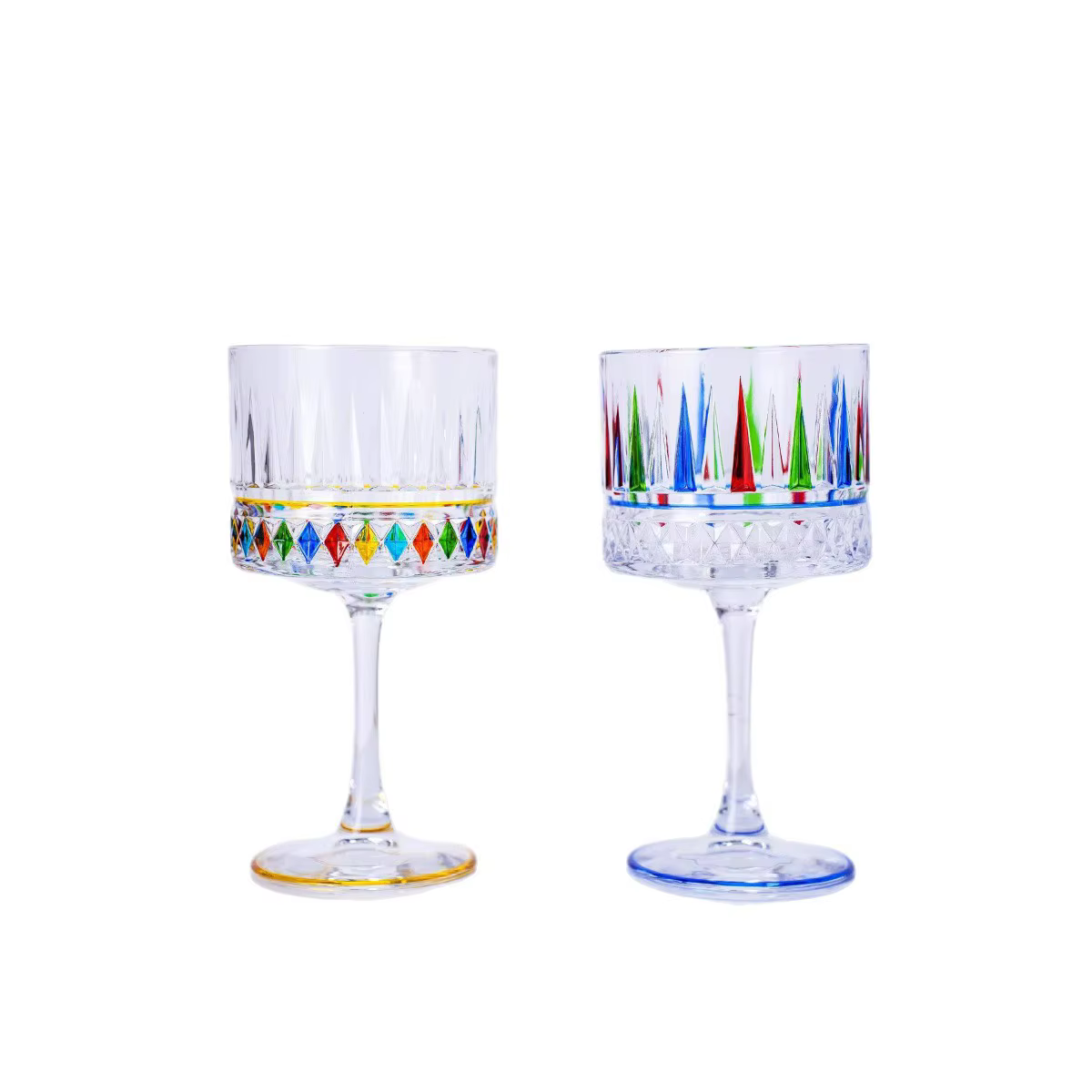 Verrerie à tige créative en relief coloré – Verres pour cocktail