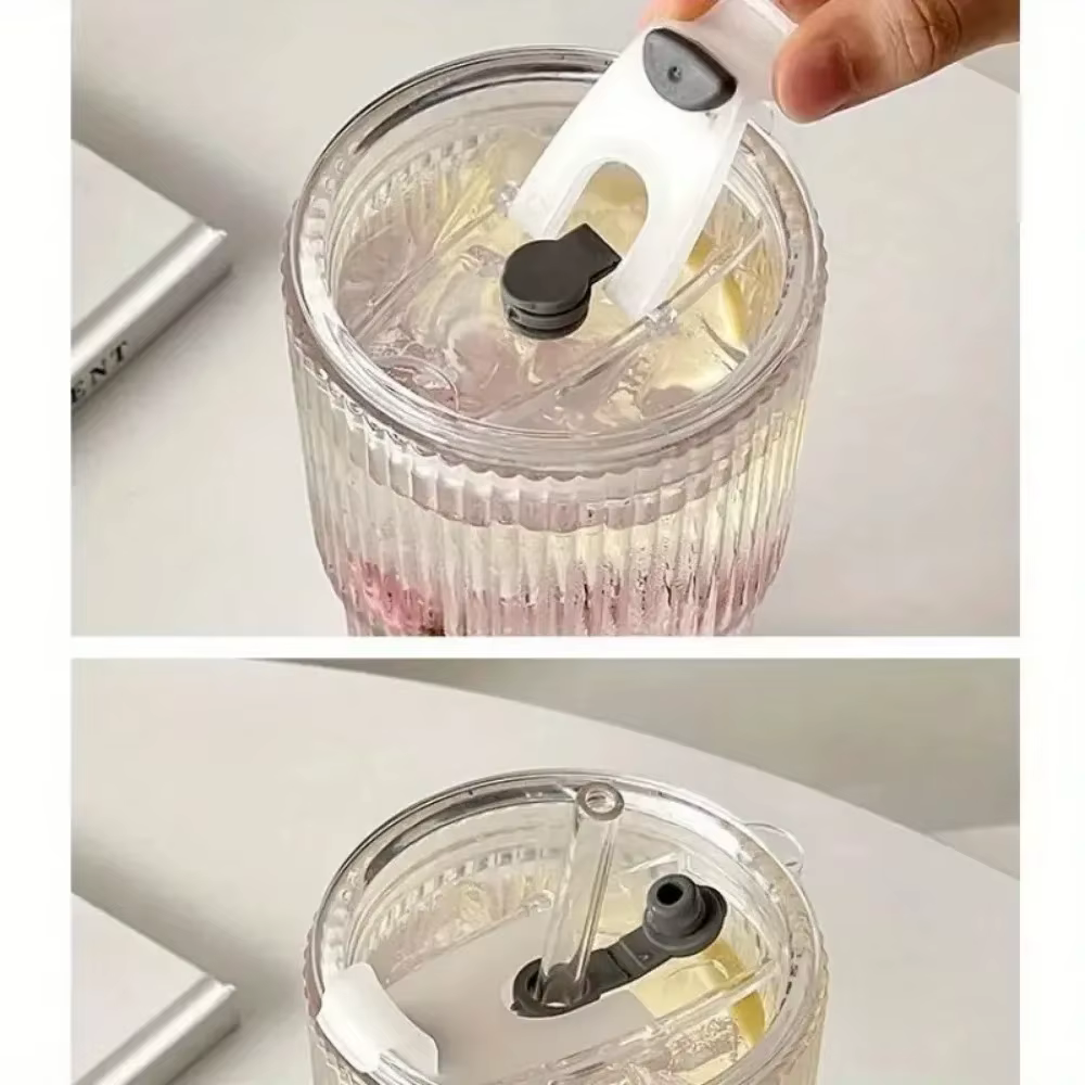 Tasse en verre à rayures de 600ml