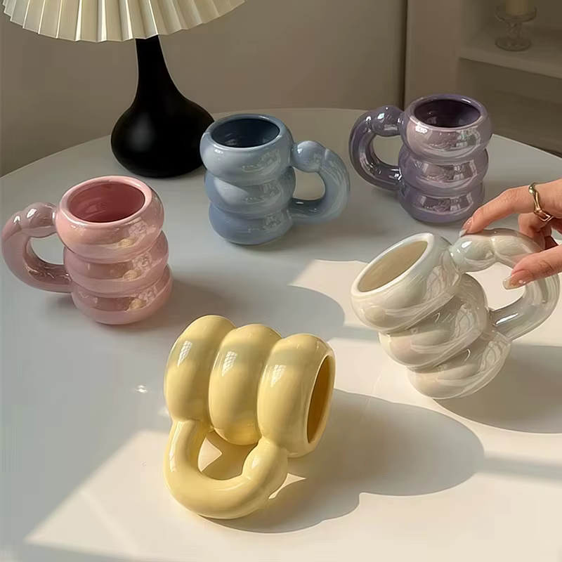 Tasse potelée en céramique de 420ml