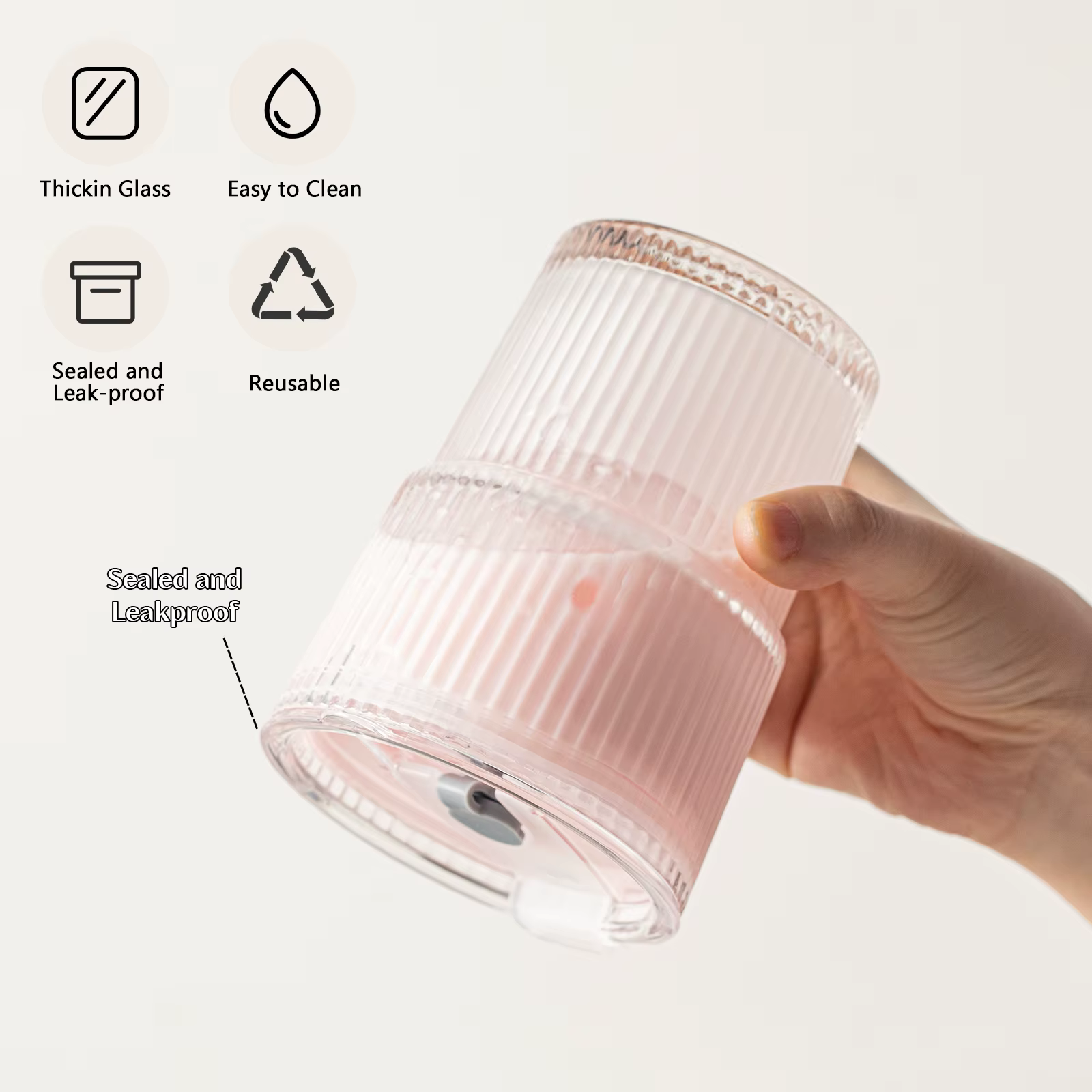 1/2 pièces 450ml tasse en verre à rayures tasses à boire