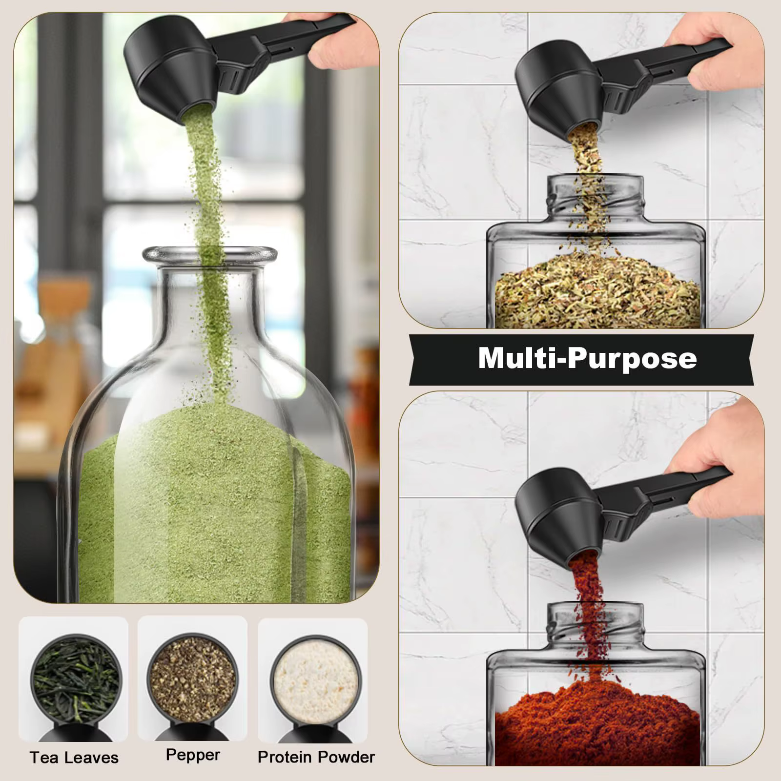 Cuillère à café avec entonnoir pour cafetière K-cup réutilisable