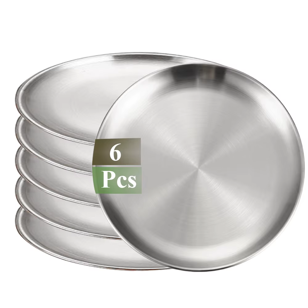 Ensemble d'assiettes en acier inoxydable pour Barbecue