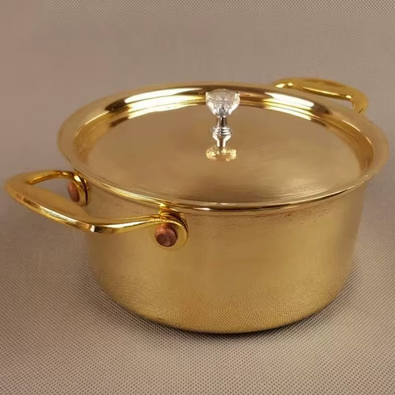 Pot en laiton Vintage, Pot alimentaire épaissi