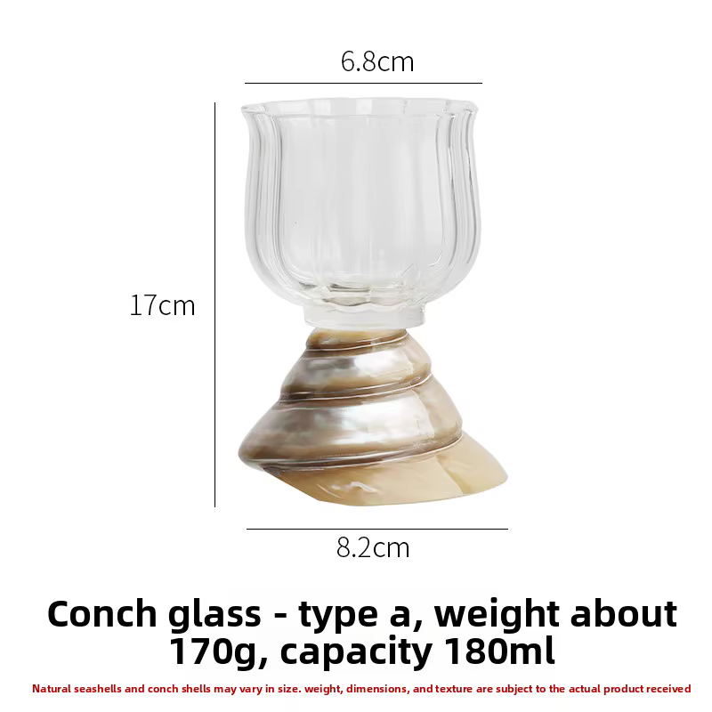 Verre à vin français en coquillage naturel