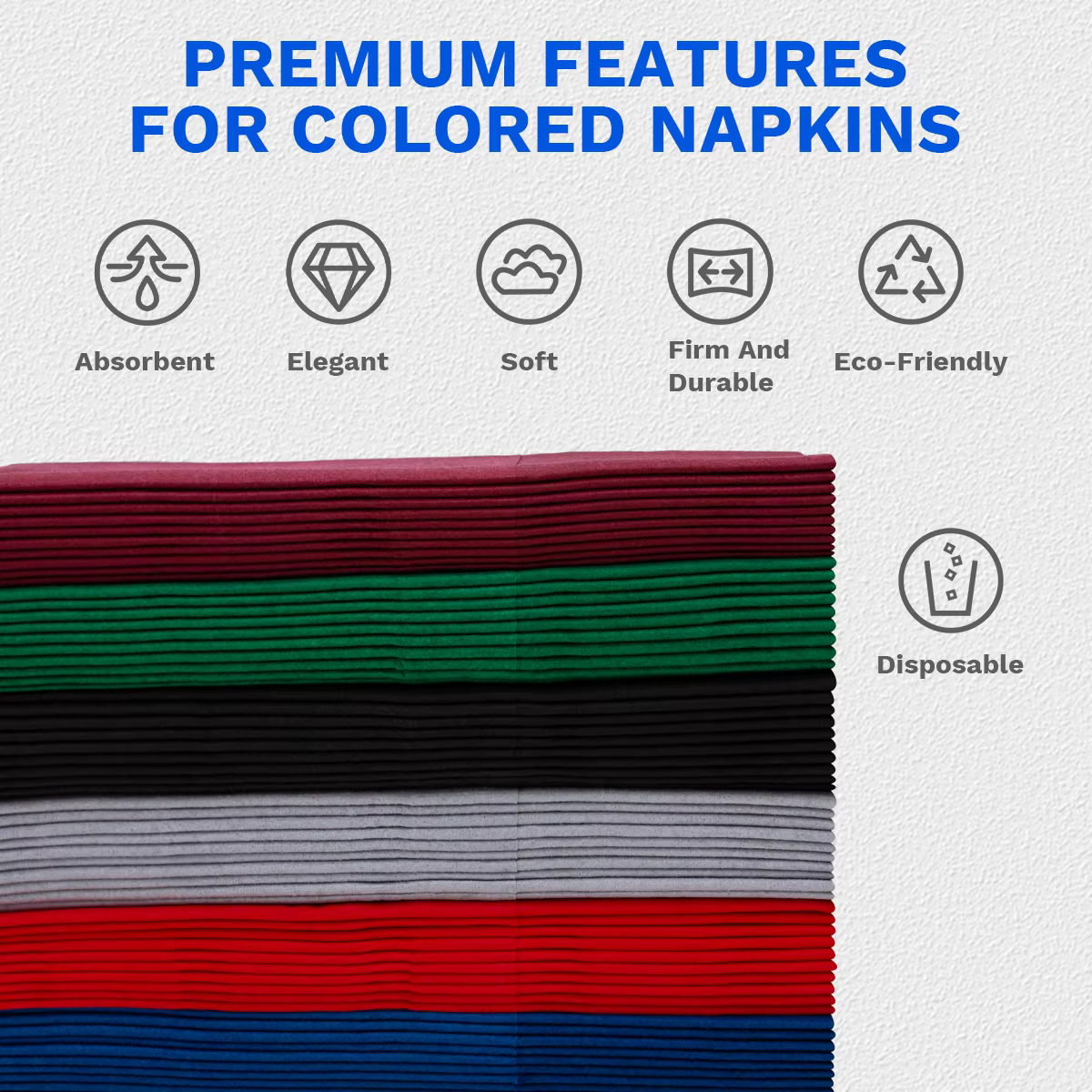 JINYUDOME 25/50 pièces Serviettes de table jetables colorées avec pochette intégrée pour couverts