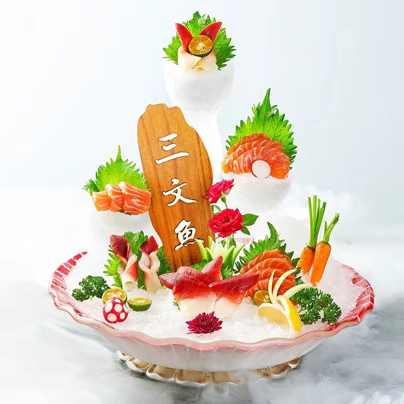 Panneau de menu en bois pour fruits de mer japonais