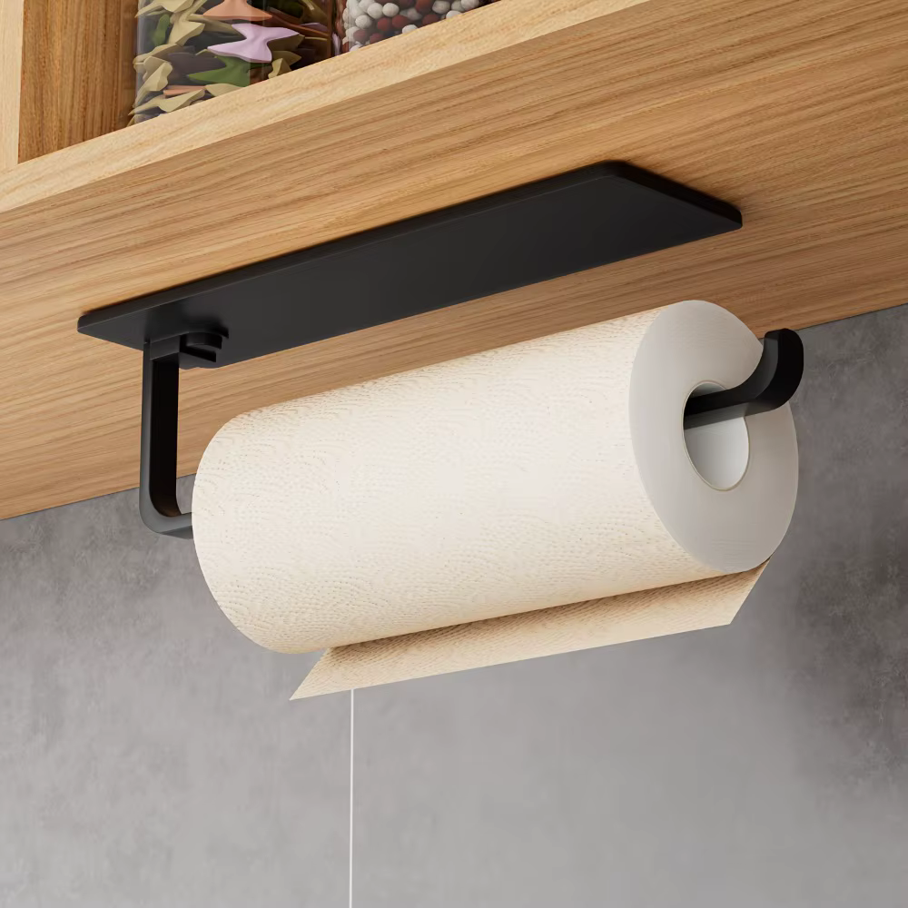 Porte-serviettes de cuisine (1 pièce) - Distributeur de papier essuie-tout suspendu qui s'adapte sous les armoires