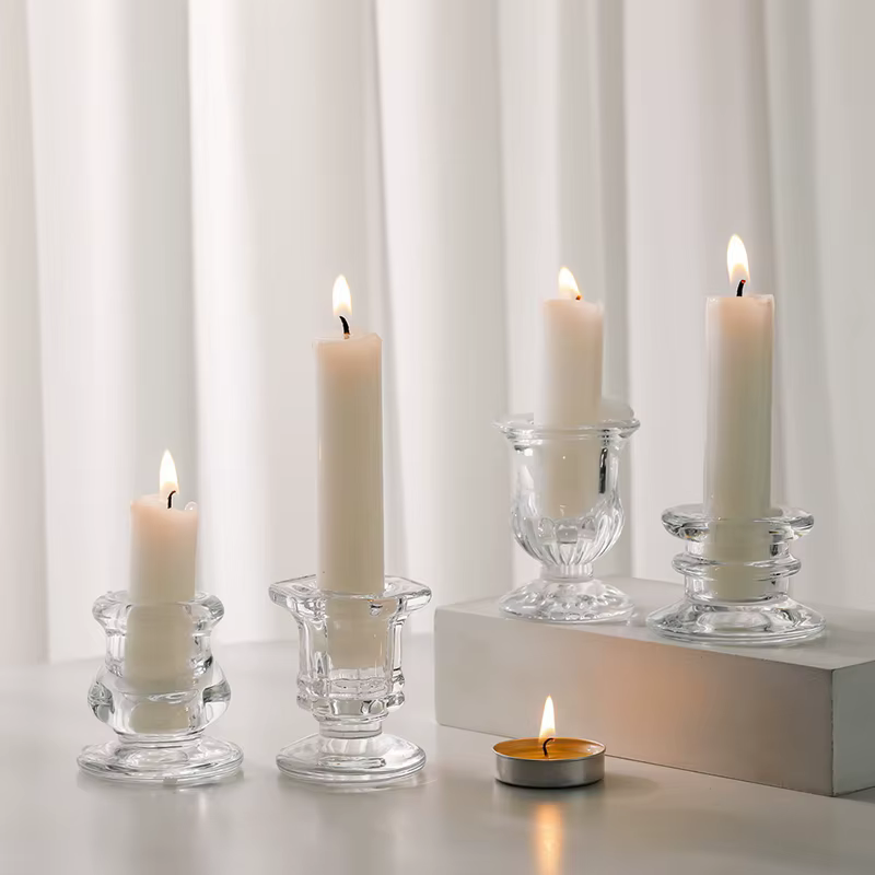 Bougeoir en verre décoratif nordique
