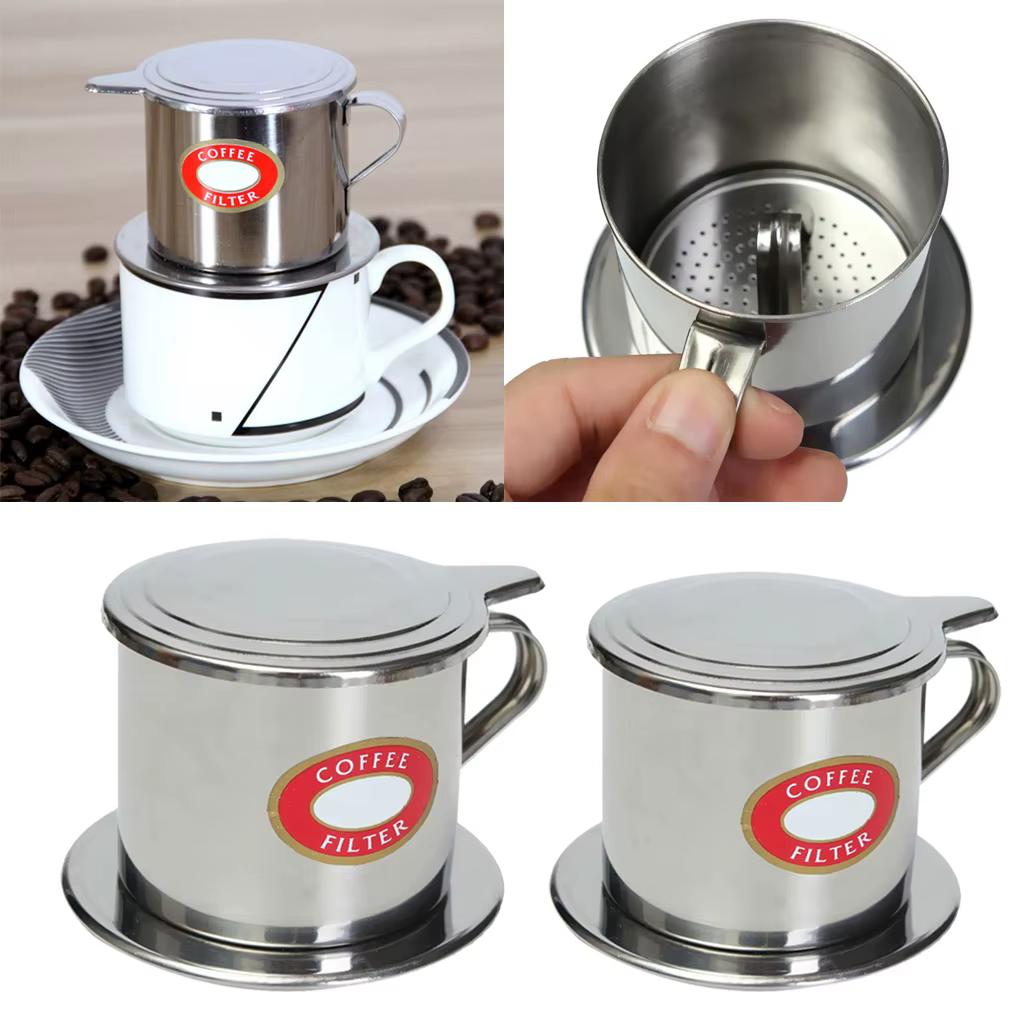 Ensemble de filtres à café vietnamiens en acier inoxydable
