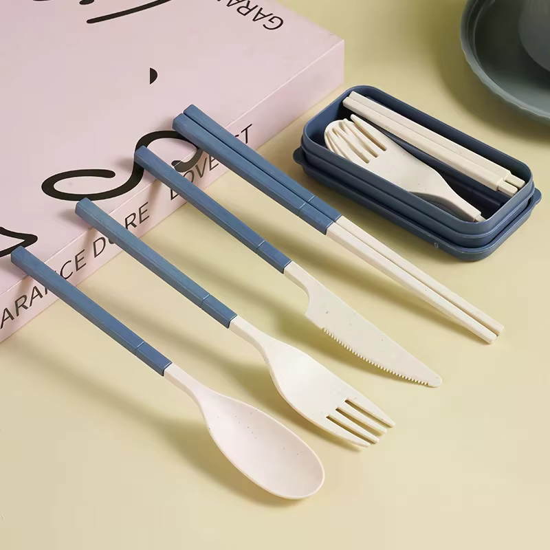 Ensemble de couverts en paille de blé de Style japonais