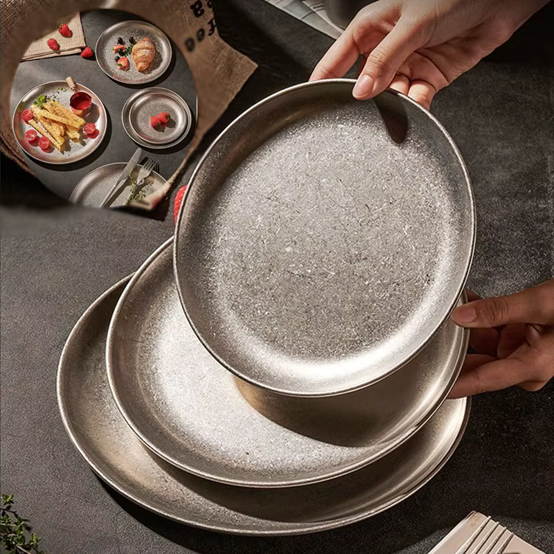 Assiettes en acier inoxydable 304