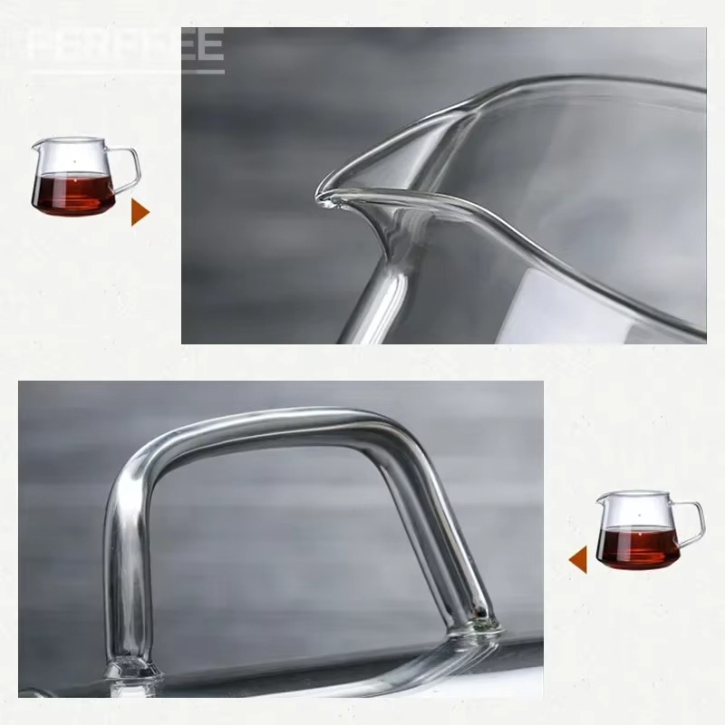 Serveur à café en verre avec échelle de points