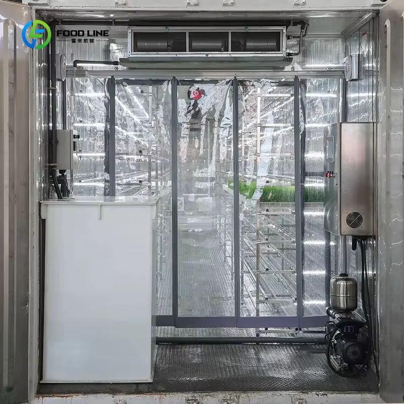 Conteneur d'expédition transformé en ferme verticale, système hydroponique de culture de fourrage, serre agricole en conteneur, système de fourrage personnalisé