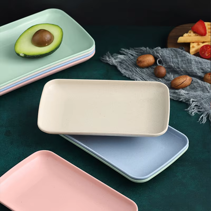 Ensemble de 4 assiettes en paille de blé