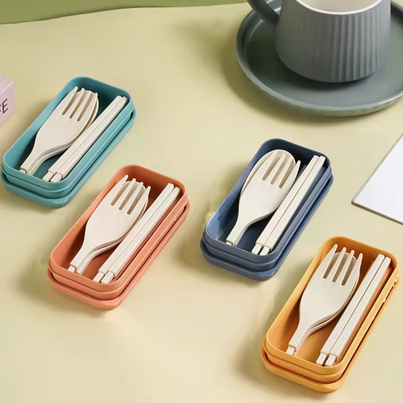 Ensemble de couverts en paille de blé de Style japonais