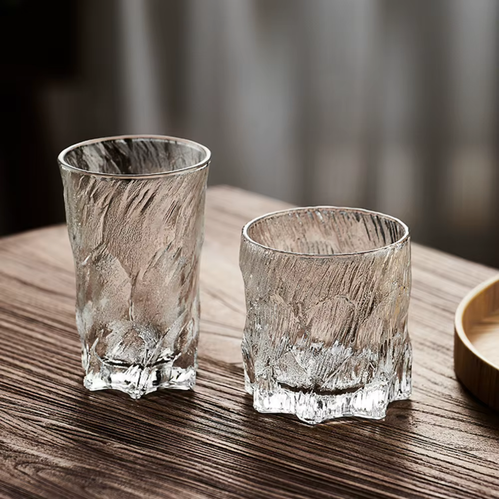 Verre à glace foncé japonais, verre à glace suspendu, whisky, bière, jus