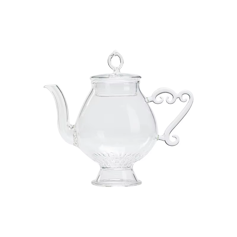 Théière en verre faite à la main vintage