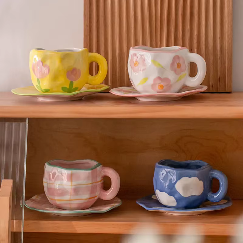 Tasse à café en céramique peinte à la main