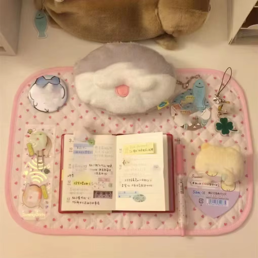 Nouveau Set de Table Matelassé Rose Mignon Japonais Thème Amour