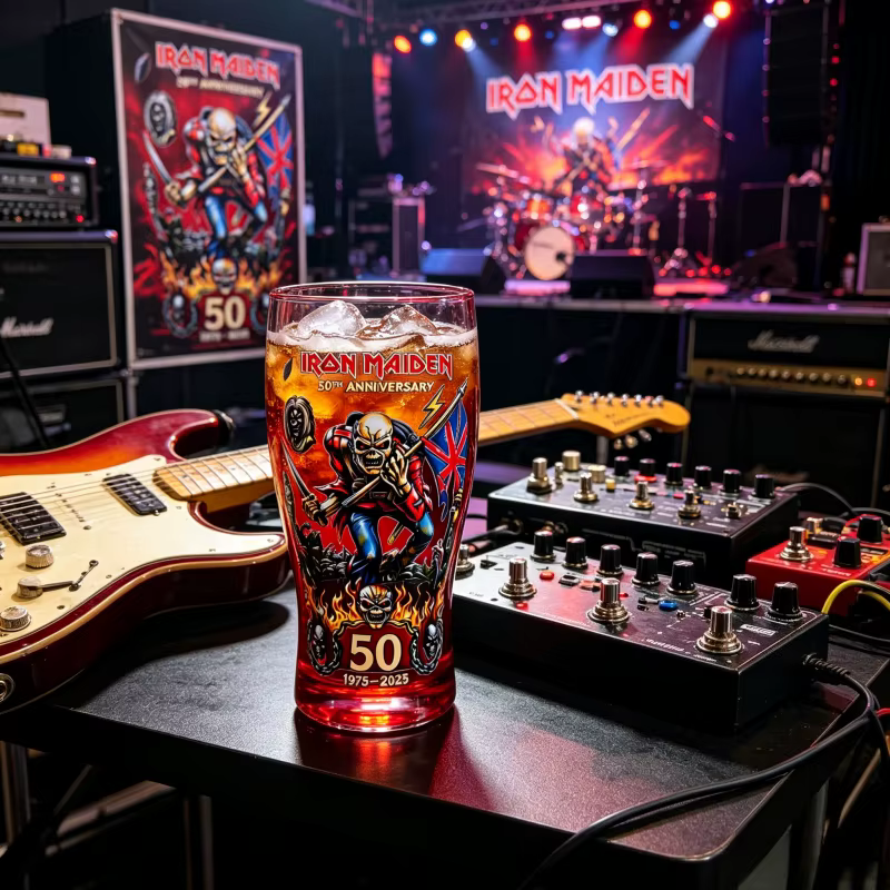 Verre à bière sur le thème des groupes de rock