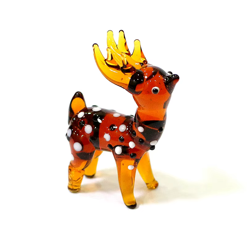 Figurine en verre de cerf de noël personnalisé mignon