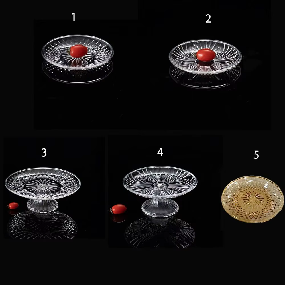 Assiette à gâteau multicouche en plastique transparent