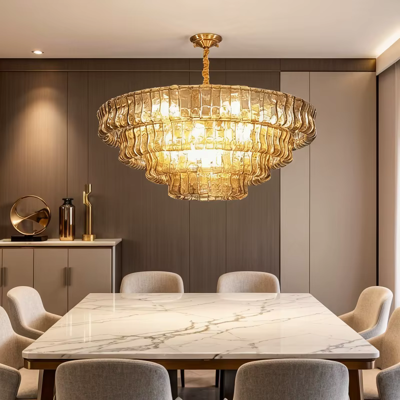 Lustre en cristal vintage français de luxe, plafonnier encastré en verre de Murano moderne pour chambre à coucher, salle à manger, décoration d'hôtel