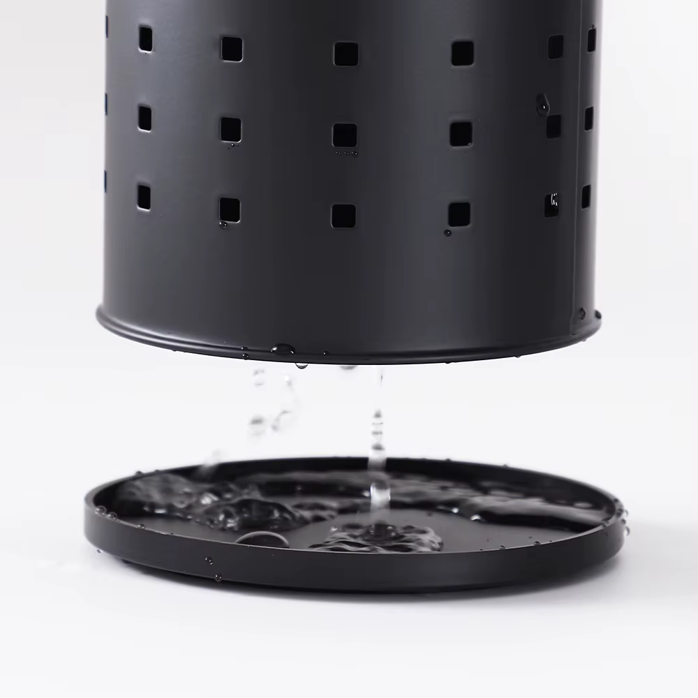 Porte-couverts en acier inoxydable noir