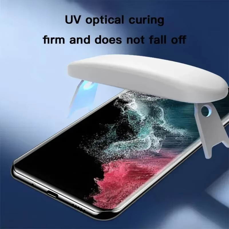 Film de verre trempé UV pour Samsung Galaxy S24 S23 S22 S21 S20 Ultra Plus, protecteur d'écran entièrement incurvé pour S24Ultra