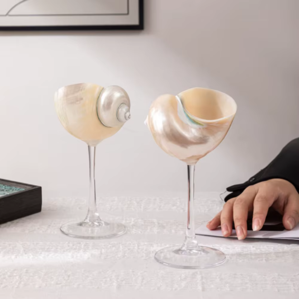Verres à vin en coquillage 2 pièces