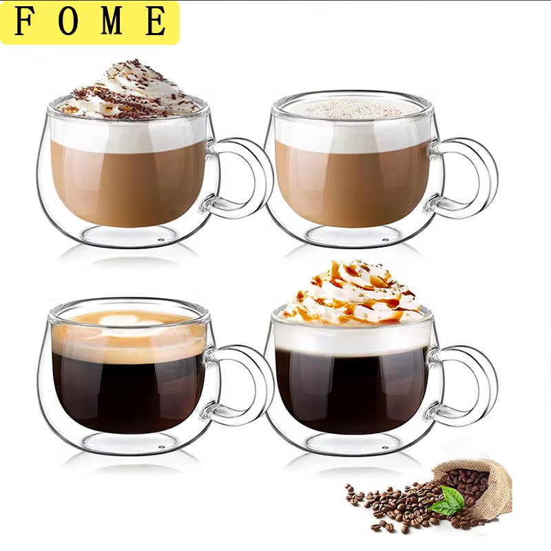 Ensemble de tasses à café en verre à Double paroi de 100/200ml