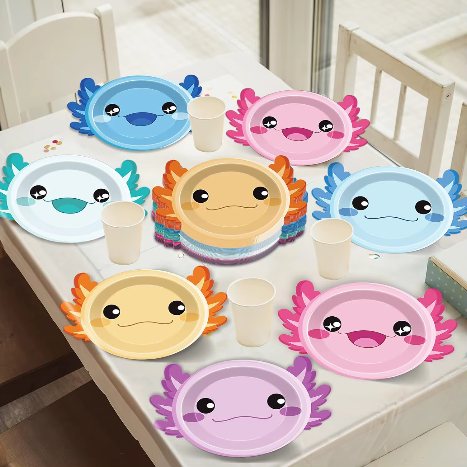 Assiette de fête en forme de Axolotl de 7 pouces