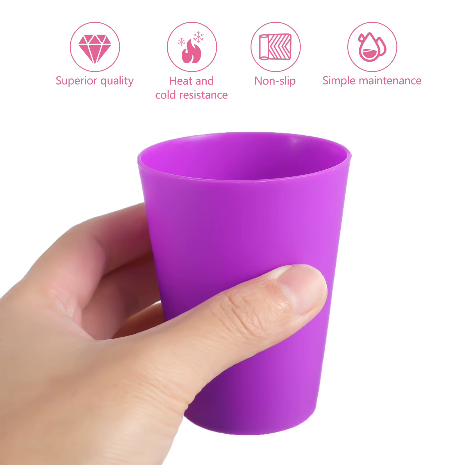 Paquet de 15 gobelets à boire en plastique incassables