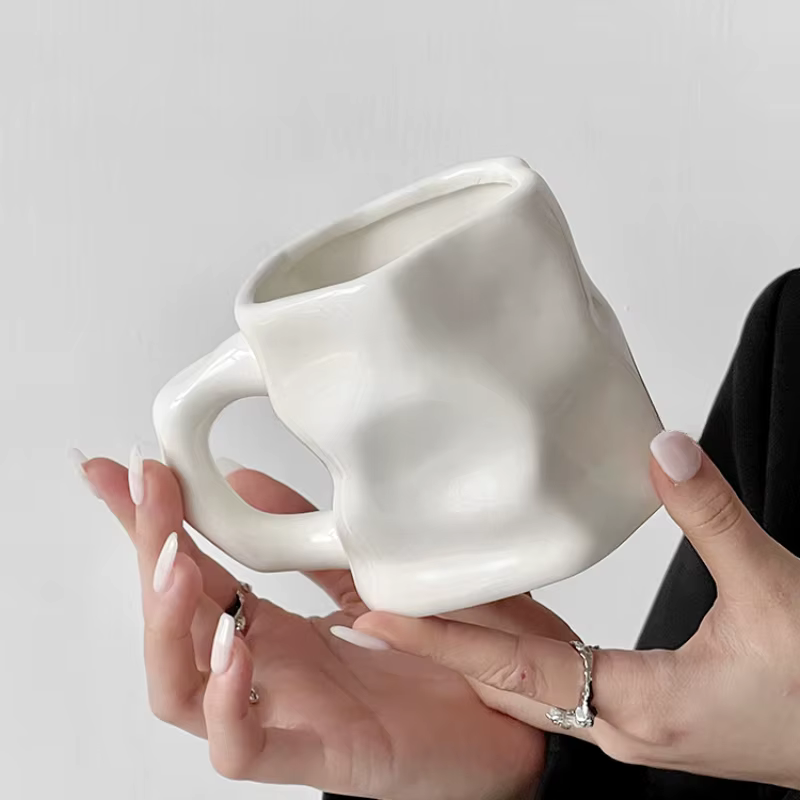 Tasse à café en céramique dénoyautée irrégulière créative 30ml thé de l'après-midi Dessert