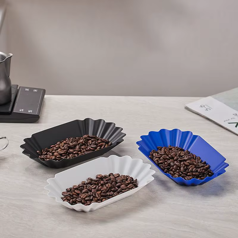 Plateau ovale en plastique pour grains de café