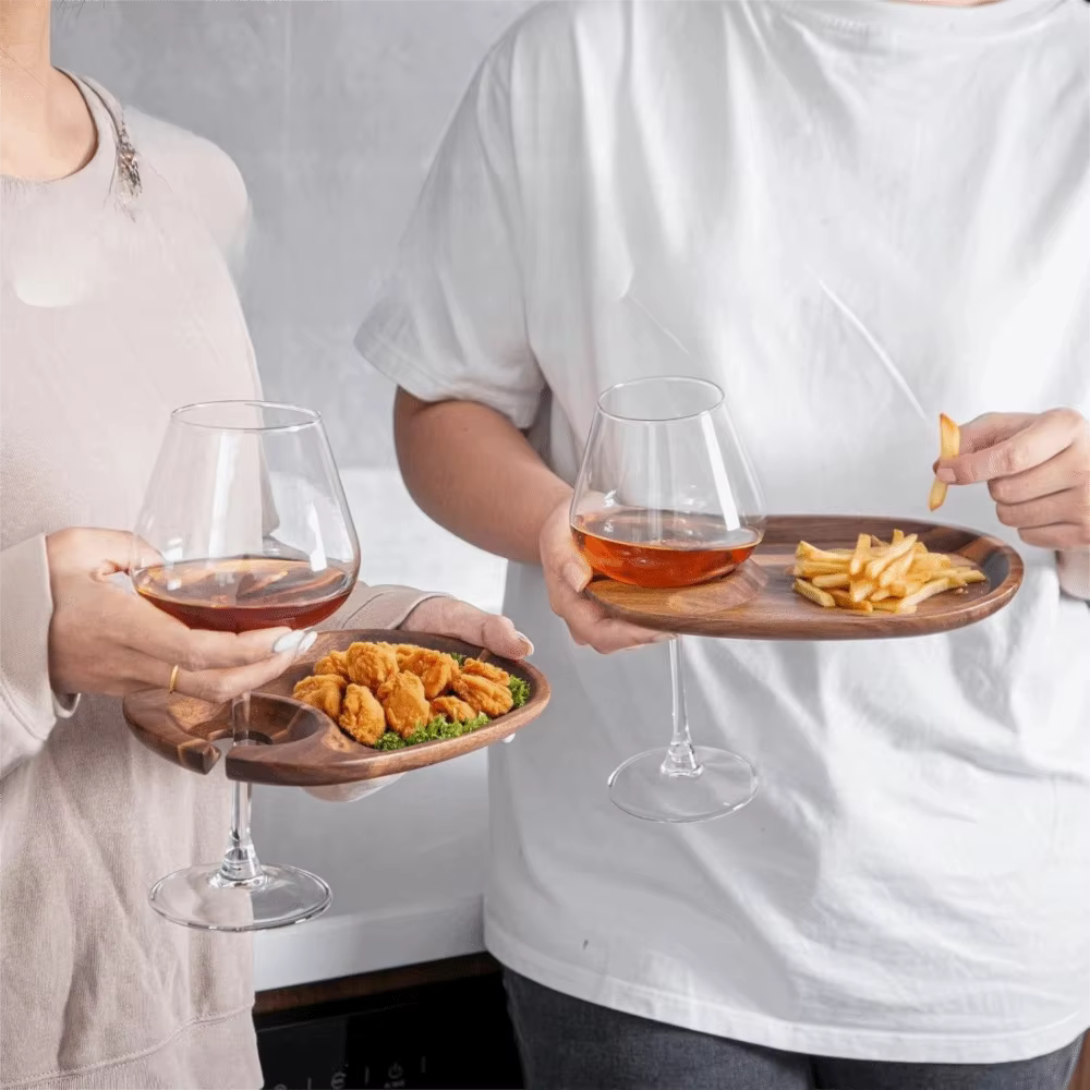 Plateaux à apéritifs en bois à surface lisse