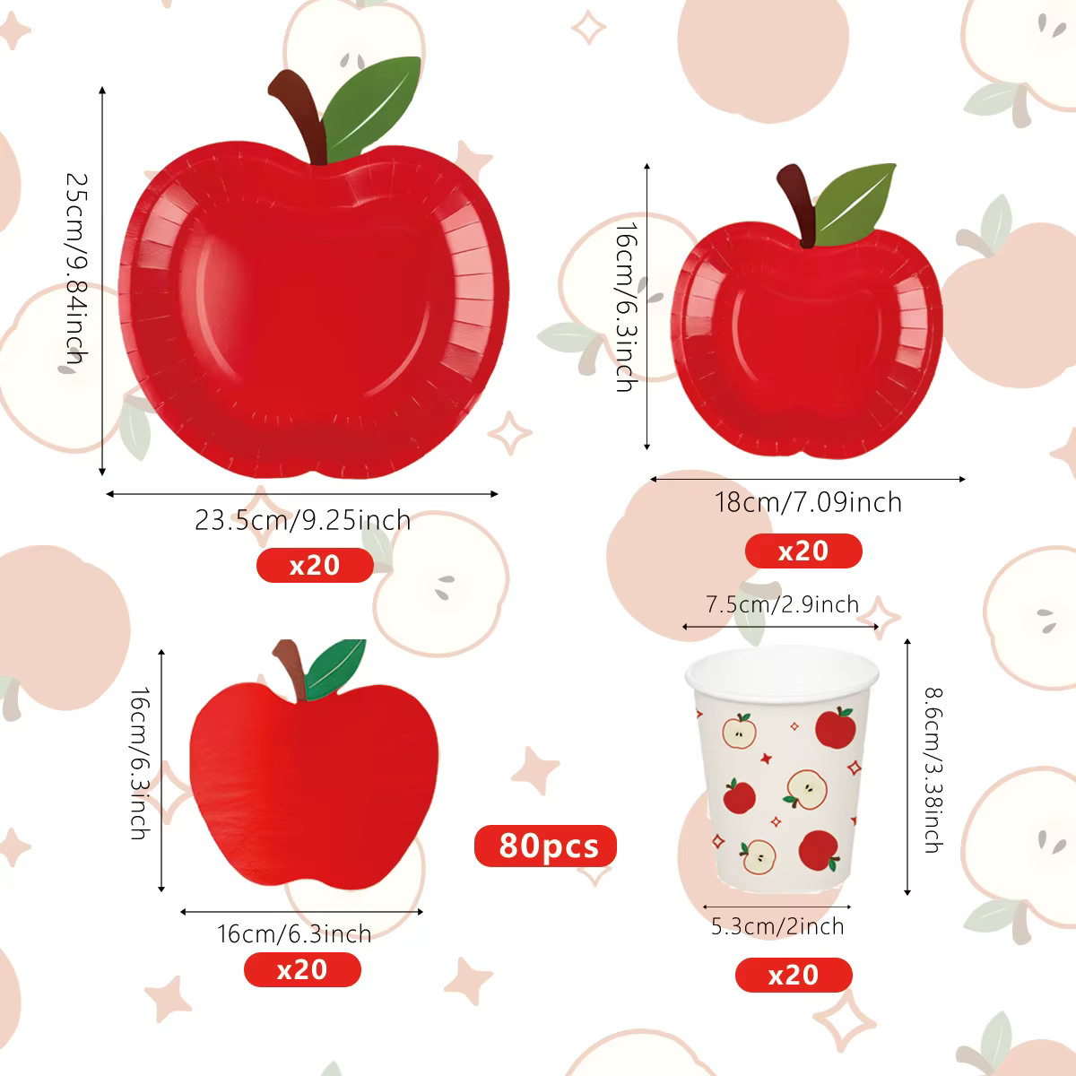 Plateau en papier en forme de pomme pour réveillon de noël