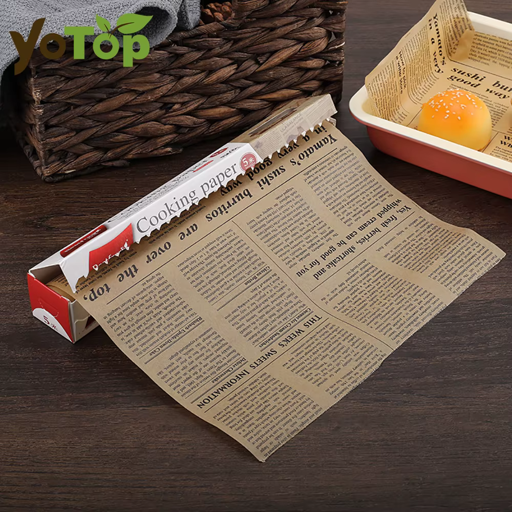 Papier de graisse de qualité alimentaire pour journal anglais rétro
