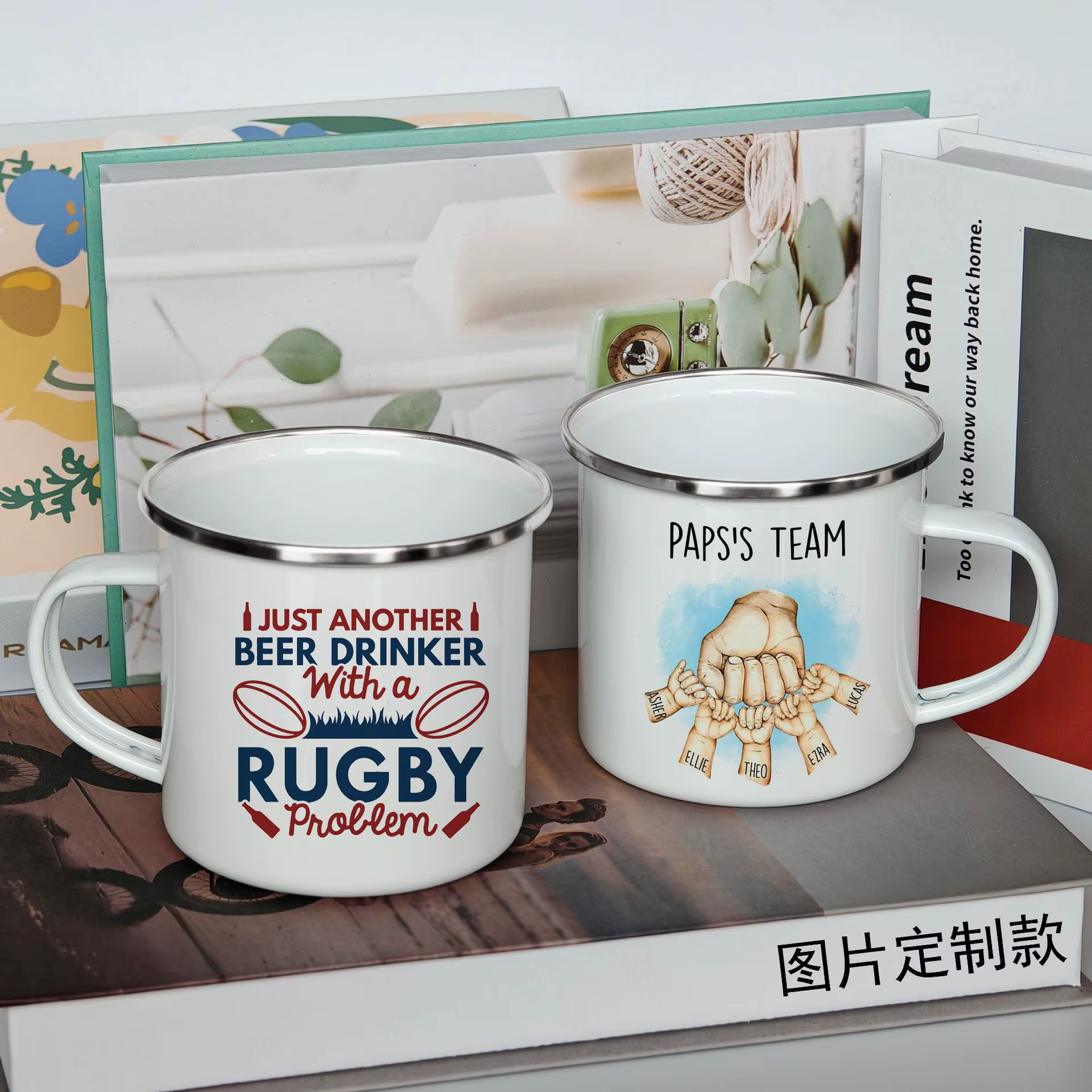 Mug en émail personnalisé avec LOGO
