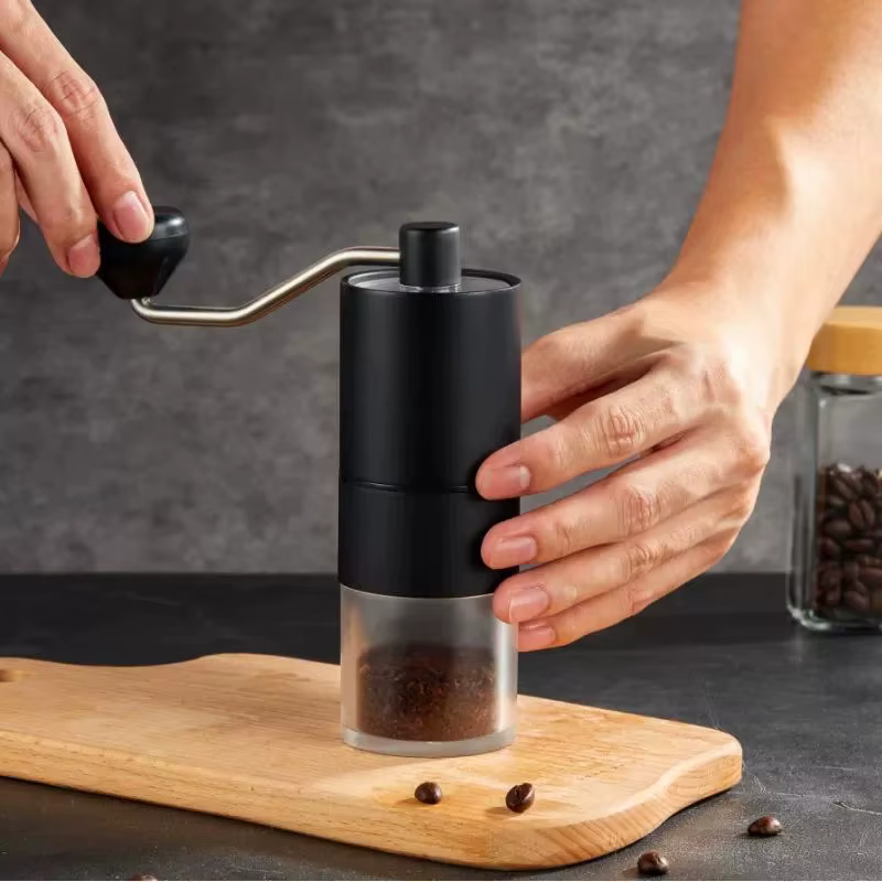 Moulin à café portatif de voyage de bureau à domicile avec des paramètres de grossièreté manuel