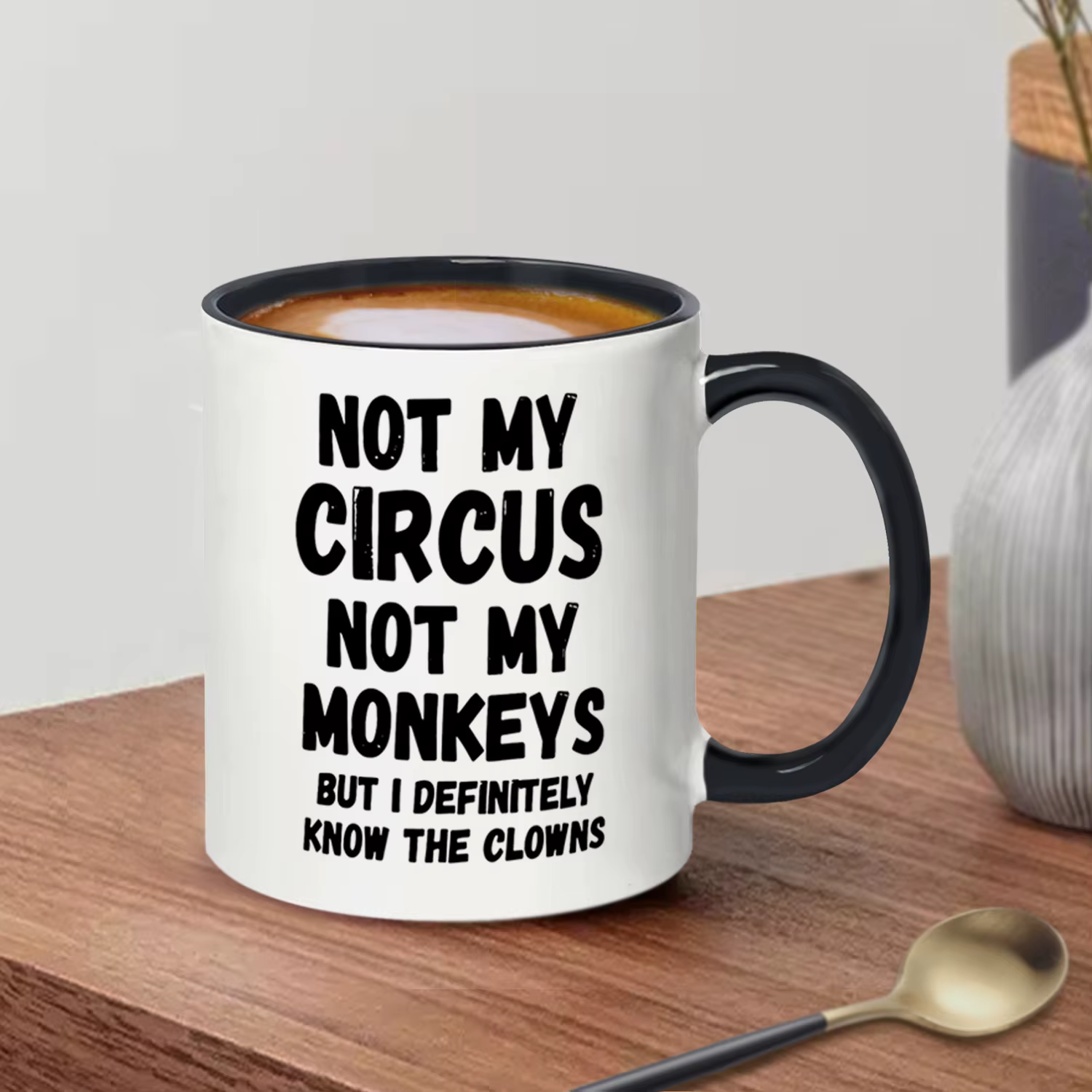 1pc, pas mon cirque pas mes singes tasse à café-drôle