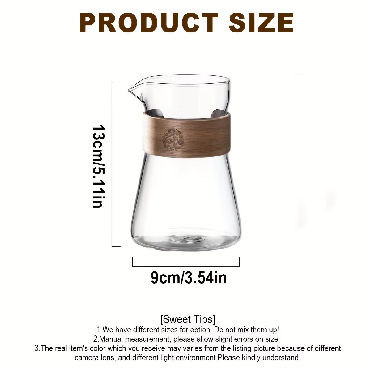 Carafe à café en verre de 16 oz avec couche thermorésistante en bois