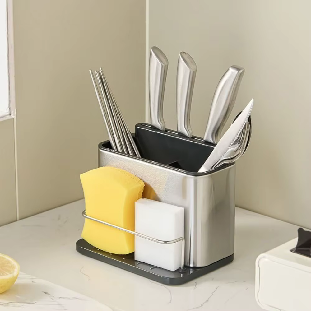Boîte de rangement pour couverts en acier inoxydable