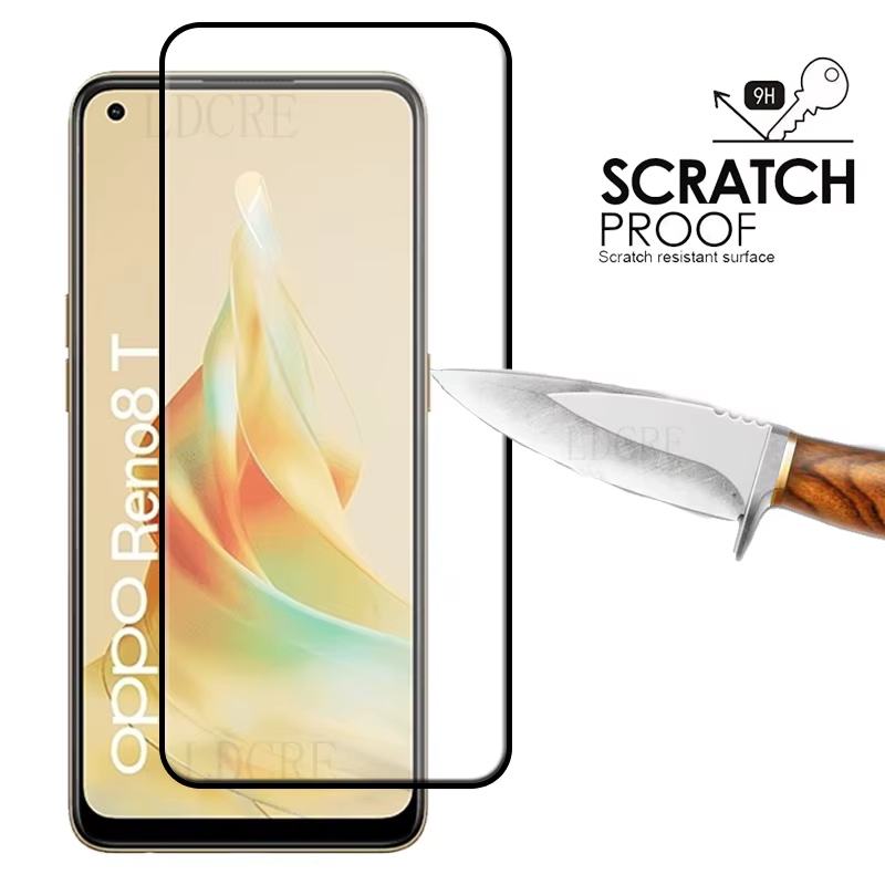Verre de couverture complète pour OPPO Reno 8T verre pour Reno 8T verre trempé 9H HD protecteur d'écran pour OPPO Reno 8T Reno8 T verre d'objectif