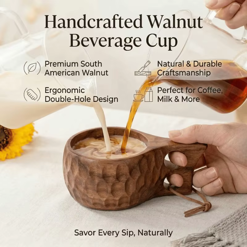 Mug en bois d'acacia naturel Kuksa 200ml & 400ml