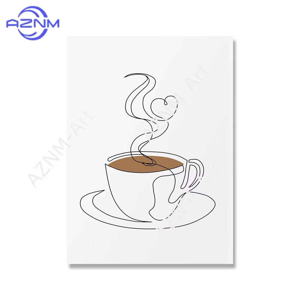 Lot de 1/6 tableaux/posters minimalistes sur le thème du café