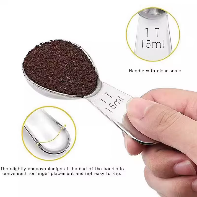 Nouveau cuillère à café à manche court en acier inoxydable
